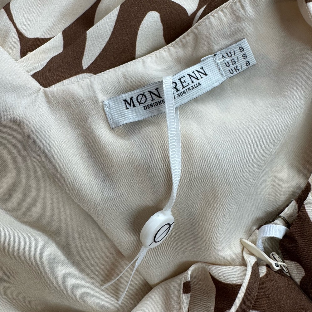 MON RENN High Tide Strappy Midi Dress Coffee 8 - Picture 10 of 11